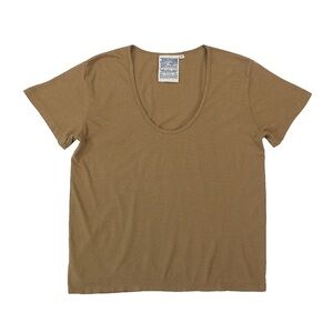 Jungmaven Zuma Scoop Neck Hemp Tee in Coyote